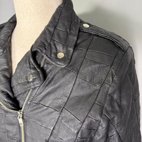 ACCENT on You 100% Leather Motorcycle Jacket, Black, Belt, Zipper, Sz S 2/$50 - Picture 5 of 16